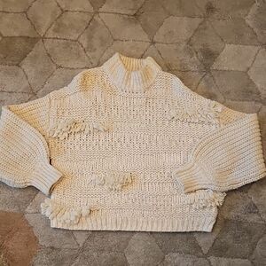 Universal Thread Cream Textured Turtleneck Sweater